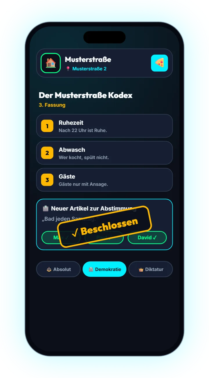 WG-Kodex in der App: Artikel und eine Abstimmung
